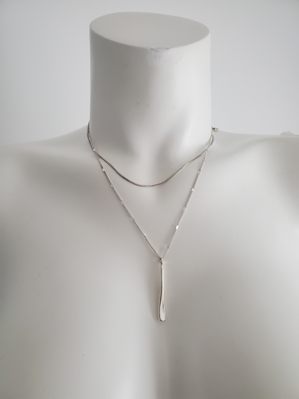 Jenny Bird Silver Layered Drop Pendant Necklace
